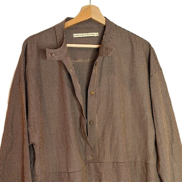 Shades of Grey by Micah Cohen Houndstooth Designer Med Tan Dress Prairie Modest - Picture 8 of 16